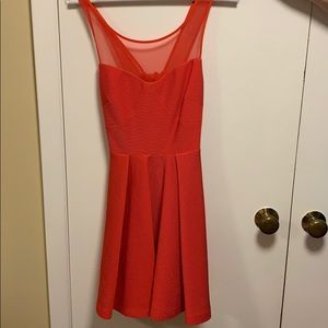 BCBG red orange cocktail dress
